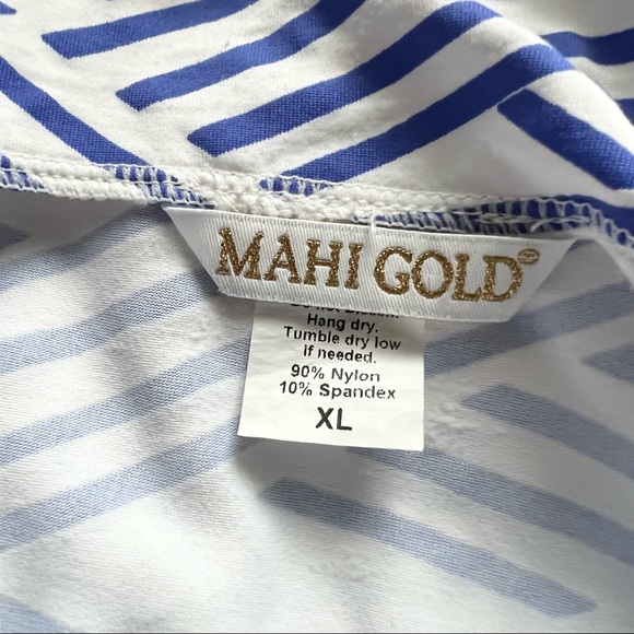 Mahi Gold White/Blue Stretch Shift Dress XL ($125) - Picture 3 of 3